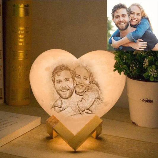 3d Heart Shaped Moon Lamp/Light Gift with Photo