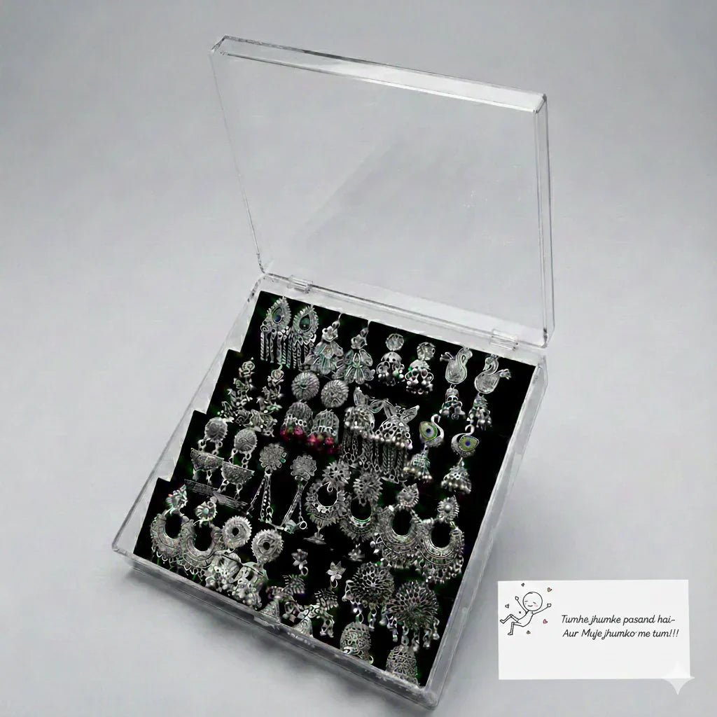 16 Mix Jhumka With Premium Earring box