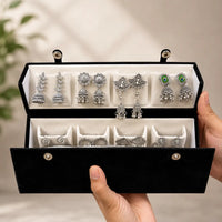16 Premium Silver Jhumka Set – 3-Layer