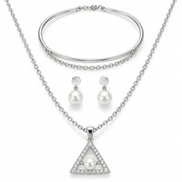 ✨ Silver Grace Pearl Jewellery Set