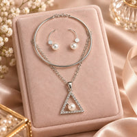 ✨ Silver Grace Pearl Jewellery Set